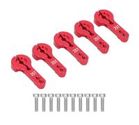 ANKROYU Corno servo in alluminio 25T filettato M3 resistente Braccio sterzante in metallo lungo 35 mm Confezione 5 pezzi per RC auto camion aeroplano veicoli fuoristra (Rosso)