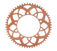 ANKROYU Corona per bicicletta 56T 130BCD lavorata a CNC, dente positivo negativo, corona in lega di alluminio ad alta resistenza, pignone leggero per bici da strada, BMX e bici pi (Oro rosa)