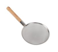 ANKROYU Cucchiaio per schiumarola professionale a maglia fine in acciaio inossidabile 304 con manico in legno Cucchiaio a fessura grande per cucinare fritture e filtrare gli alimen (Diametro 26