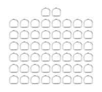 ANKROYU D Rings Metal Buckles Strong Electroplating Anti Sewing Rings for DIY Wallets Key Chains Dog Collars 50PCS Gold Silver Gray (Argento)
