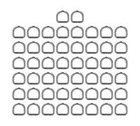 ANKROYU D Rings Metal Buckles Strong Electroplating Anti Sewing Rings for DIY Wallets Key Chains Dog Collars 50PCS Gold Silver Gray (Nero d'argento)