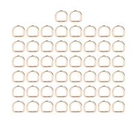 ANKROYU D Rings Metal Buckles Strong Electroplating Anti Sewing Rings for DIY Wallets Key Chains Dog Collars 50PCS Gold Silver Gray (Oro)