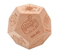 ANKROYU Dadi decisionali in legno a 12 facce per il cibo, cena divertente, scelta del gioco per la famiglia, gli amici, la festa, l'attività portatile dei pasti in legno di faggio