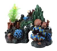 ANKROYU Decorazione per Acquario in Resina, Grotta Di Corallo Artificiale per Acquario, Ornamentale Barriera Corallina per Acquario, Decorazione Acquatica in Resina per Pesci, Per Salamoia Acqua Dolce