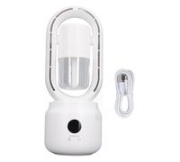 ANKROYU Desktop Bladeless Fan with Humidifier 3 Speed Levels Ultra Quiet Operation 4000mAh Battery Fast Cooling for Office Home Use ABS Material 350ml Water Tank