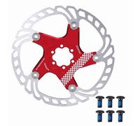 ANKROYU Disco flottante da 203 mm 6 bulloni Rotore del freno per bicicletta Mountain bike Disco da ciclismo Lega di alluminio Acciaio inossidabile Precisione CNC Nero Argento (rosso+argento)
