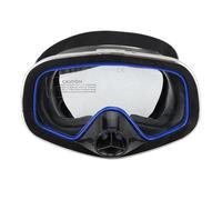 ANKROYU Diving Goggles with Tempered Glass Lens, Silicone Watertight Swimming Goggles for Snorkeling Diving, Prevent Scratch Impact Resistant, Adjustable Strap, Ocean Exploration G (Blue)