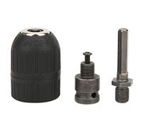 ANKROYU Drill Chuck Adapter 1/2in Hex Shank Self Tightening Electric Drill Chuck Converter 2-13MM Clamping Range for Impact Wrench Conversion Black Silver Steel Construction Includ