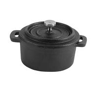 ANKROYU Dutch Oven Cast Iron Pot with Lid Traditional Style Thickened Ergonomic Handle Insulation Cooking Pot for Slow Cooking Roasts Soups Stews Gas Electric Oven Barbecue (Diametro 10 cm)
