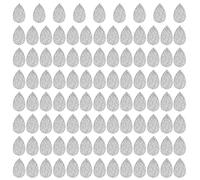ANKROYU Earring Pendant DIY PU Leather Sequin Ornament 100Pcs Drop Shape Perforated Jewelry Making Supplies for Handmade Earrings Accessories (Argento)