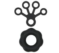 ANKROYU Esercitatore per dita rinforzante per presa della mano Allenatore per dita con impugnatura in silicone portatile morbido e flessibile per pazienti anziani con mani deboli 1 (Nera)