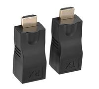 ANKROYU Extender HDMI a RJ45 Confezione da 2 Plug and Play 1080P HDMI su Cat5e Cat6 Ripetitore convertitore per Home Theater Configurazione ufficio Trasmissione 30M Custodia in ABS