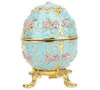 ANKROYU Faberge Egg, Portagioie Uovo di Pasqua, Uovo di Pasqua Artificiale Smaltato Dipinto a Mano, per La Conservazione del Braccialetto della Collana Home Office Decor