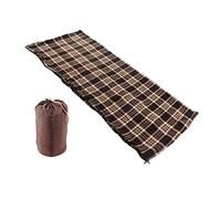 ANKROYU Fleece Sleeping Bag Portable Lightweight Travel Warm Comfortable Sleeping Bag for Adults Outdoor Camping Hiking Climbing Polyester Fiber 180x75cm 600g (Coffee Grid)