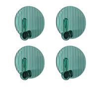 ANKROYU Ganci adesivi Nessuna perforazione Ganci da parete autoadesivi resistenti per bagno Asciugamano Cappotto Organizzazione chiave Materiale PET Confezione da 4 (Verde)