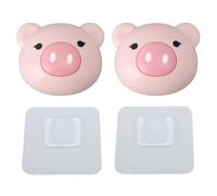 ANKROYU Ganci da parete animale fumetti forti adesivi senza trapano ganci a bastoncini graziosi ganci per supporto da parete animale per bambini camera da bagno camera da letto sog (Maiale rosa)