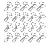 ANKROYU Graffette per carta Clip in metallo Clip per chip Stile elegante Forte forza di serraggio per documenti d'ufficio Note Materiale in ferro resistente 20 pezzi 1,5 x 2,8 cm (Argento (lunghezza