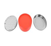 ANKROYU Grattugia per formaggio in acciaio inossidabile con contenitore Grattugia a doppia faccia per uso Trituratore per alimenti con contenitore 17 x 12 x 7 cm (Rossa)