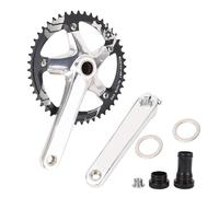 ANKROYU Guarnitura integrata cava BCD144MM 48T Corona in lega di alluminio leggera Guarnitura per ciclismo su strada e montagna Sistemi di cambio da 8 a 12 velocità con movimento (Argento nero)
