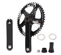 ANKROYU Guarnitura integrata cava BCD144MM 48T Corona in lega di alluminio leggera Guarnitura per ciclismo su strada e montagna Sistemi di cambio da 8 a 12 velocità con movimento (NERO)