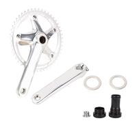 ANKROYU Guarnitura integrata cava BCD144MM 48T Corona in lega di alluminio leggera Guarnitura per ciclismo su strada e montagna Sistemi di cambio da 8 a 12 velocità con movimento (Argento)