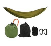 ANKROYU Hammock da campeggio Hammock di paracadute portatile con borsa e un gancio a scatto per attività all'aperto fatte di un panno in silicone in nylon ad alta resistenza forte (Verde erba) (Blu)