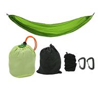 ANKROYU Hammock da campeggio Hammock di paracadute portatile con borsa e un gancio a scatto per attività all'aperto fatte di un panno in silicone in nylon ad alta resistenza forte (Verde erba)
