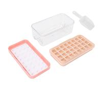 ANKROYU Ice Cube Tray With Lid And Storage Box Food Grade Silicone Ice Maker Mold For Whisky Cocktails Home Kitchen Easy Demoulding Durable BPA (Roseo)