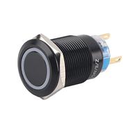 ANKROYU Interruttore Autobloccante, 19mm 12-24 Volt LED Interruttore a Pulsante di Blocco On/Off Interruttore a Piastra a Pulsante On/Off(Blu)