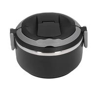 ANKROYU Japanese Style Boxes Stainless Steel Lunch Box Portable Thermal Lunch Box for School Office Ergonomic Handle Lock Design Healthy Material Easy Cleaning (Black [201 Liner interno])