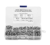 ANKROYU Kit assortimento di viti a testa bombata M3 da 500 pezzi Elementi di fissaggio autofilettanti in acciaio inossidabile con custodia in plastica per mobili domestici, elettro (Acciaio