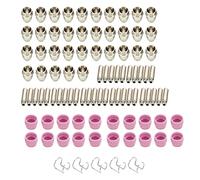 ANKROYU Kit consumabili per cannello da taglio al plasma Elettrodo in rame cromato di alta qualità Punta di contatto Ugello in ceramica per progetti industriali di taglio dei metal (95 pezzi)