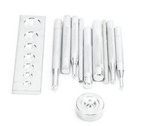 ANKROYU Kit di strumenti per l'installazione di chiusure a scatto Set di punzoni per presse a mano per artigianato in pelle Strumento per punzonatura per chiusure a scatto in accia