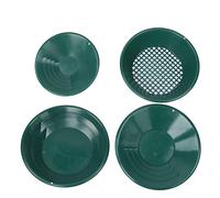 ANKROYU Kit professionale per la panoramica dell'oro, set da 4 pezzi, vaschette da miniera in plastica verde con fucili a trappola a gravità per il recupero dell'oro alluvionale, p