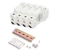 ANKROYU Kit supporto solare fotovoltaico 6 4 supporti per montaggio su guida DIN 10 terminali 32A 1000 V CC per protezione del di pannelli solari Uso domestico industriale Materia