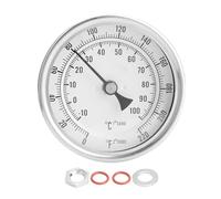 ANKROYU Kit Termometro Bimetallico Senza Saldature, Clip di Fissaggio Per Termometro Per Pentola di Birra, 1/2"Mnpt 0~220f Per Termometro Per Birra E Vino Fatti in Casa