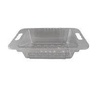 ANKROYU Kitchen Sink Strainer Basket Adjustable Foldable PET Plastic Fruit Vegetable Wash Drain Rack with Handles for Washing Draining and Organizing in Modern Kitchens (Colore trasparente)
