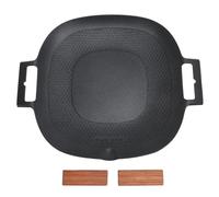 ANKROYU Large Barbecue Grill Pan with Nonstick Coating Fast Heating Stovetop Plate BBQ Griddle Skillet for Indoor Outdoor Camping Aluminum Alloy Wooden Handles 38.5x31x3.2cm