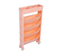 ANKROYU Libreria mobile multiuso multiuso multi -capacità di grande capacità scaffale di stoccaggio dei libri per camera da letto in aula interna realizzata in materiale plastico (Roseo)