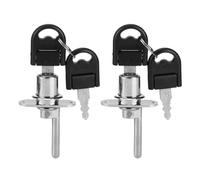 ANKROYU Lucchetto per armadio, resistente, in lega di zinco, 2 pezzi, con chiavi, sicuro e durevole, antiruggine, per cassetti, armadi, mobili per ufficio, casa, nero argento, 6,5 (Chiusura singola