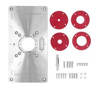 ANKROYU Macchina per incidere il legno professionale Flip Board in lega di alluminio Router Table Insert Plate Set con scale trasparenti per strumenti di precisione per fresatura e