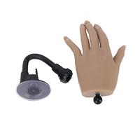 ANKROYU Mano Finta Per Pratica in Silicone, Mano Riutilizzabile Per Pratica Nail Art, Mano Finta con Rack di Fissaggio Per Apprendimento Pratica Per Principianti, Unghie Finte Per Nail Art(Sinistra)