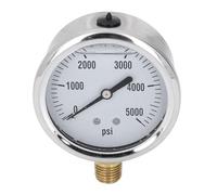 ANKROYU Manometro idraulico ad alta pressione Glicerina riempita di liquido 5000PSI Quadrante da 2,5 pollici Prova olio aria acqua in acciaio inossidabile da 1/4 pollici NPT