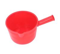 ANKROYU Mestolo per acqua in plastica grande, manico corto, da giardino, cucina, bagno, doccia, durevole, leggero, multiuso, in materiale PE, ad alta capacità, per lavare le verdur (Rossa)
