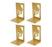 ANKROYU Metal Bookends pesante Design Hollow Out Design non slittamento pad di schiuma robusti portatili per libri per le librerie di scrivanie CDS DVDS 4 pacchetto
