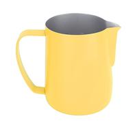 ANKROYU Milk Frothing Pitcher Stainless Steel 600ml Point Mouth Design Professional Coffee Steaming Jug for Latte Art Home Barista Use Swan Pattern Durable Heat Proof (Giallo chiaro)