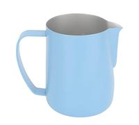 ANKROYU Milk Frothing Pitcher Stainless Steel 600ml Point Mouth Design Professional Coffee Steaming Jug for Latte Art Home Barista Use Swan Pattern Durable Heat Proof (Azzurro)