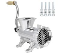 ANKROYU Mindatura manuale premium Maestro pesante in alluminio in lega Mincer Mincer Grinder Sausage Maker per domestica Uso commerciale Silver 2700G con 13 accessori
