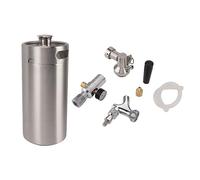 ANKROYU Mini fusto in acciaio inossidabile da 3,6 litri con rubinetto Set di dispenser per birra premium fatto in casa di fusti pressurizzati con manometro 150PSI per gli appassio