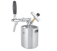 ANKROYU Mini Keg Tap Dispenser per birra in acciaio inossidabile da 2 litri con manometro 2 classi Dispenser per birra resistente alla ruggine per bar di casa, feste all'aperto, ca